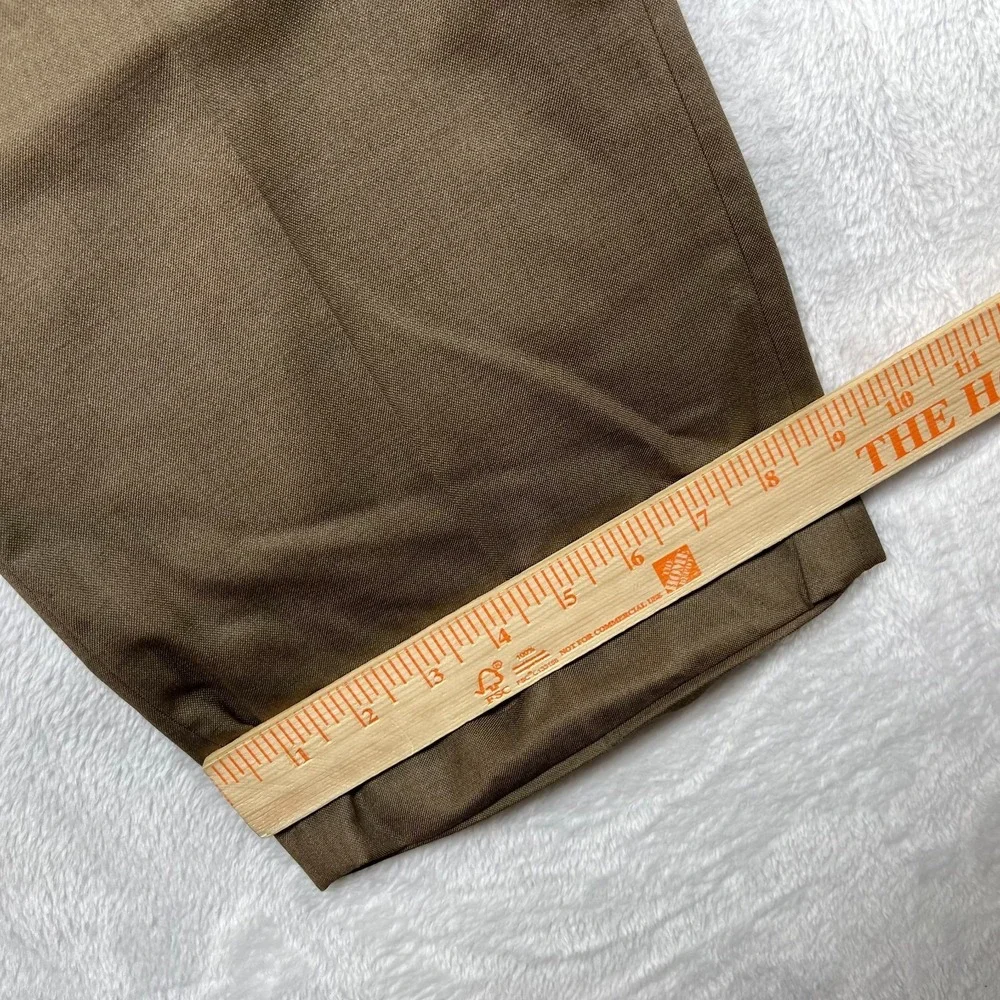 Greg Norman Pleated Dress Pants Men's Brown Cuffed Business Casual‎ - 39X29.5